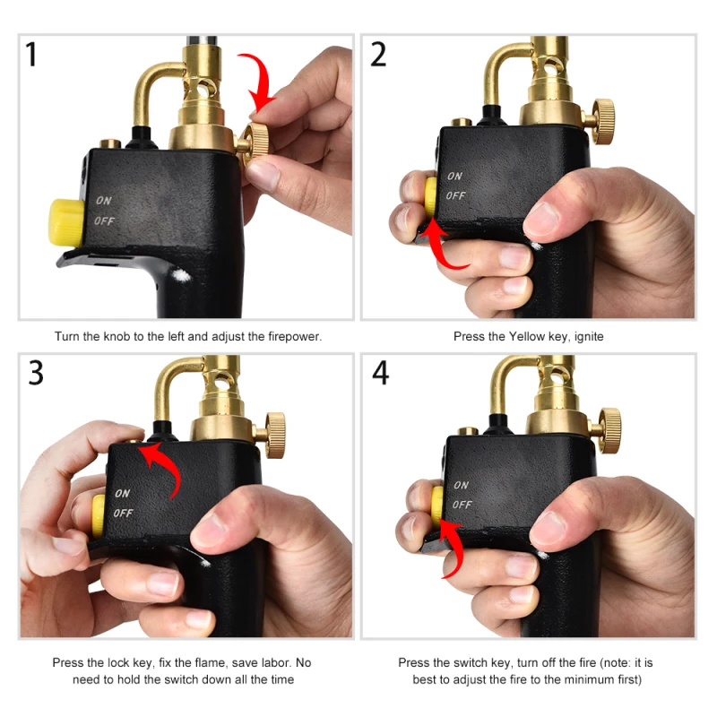 Propane MAPP Torch With 3 Nozzles Brazing Welding Gas Trigger-Start Torch Swirl Flame Tip For Soldering And Brazing Applications gas torch welding torch