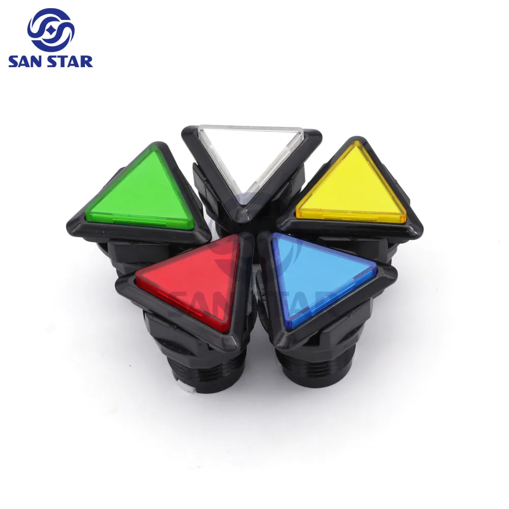 50Pcs Pulsante Arcade Triangolo Plastica 42Mm Pulsanti Illuminati Arcade Led Pulsante Meccanico Per Macchine Arcade Cabinet