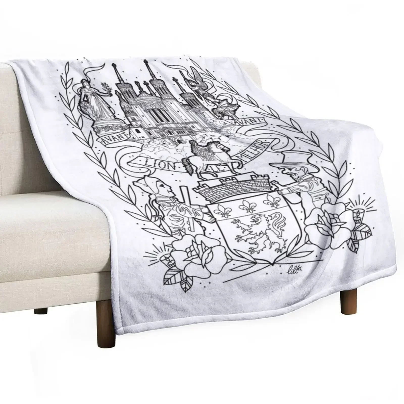 

Lyon Old School Throw Blanket Decorative Throw decorative Blankets