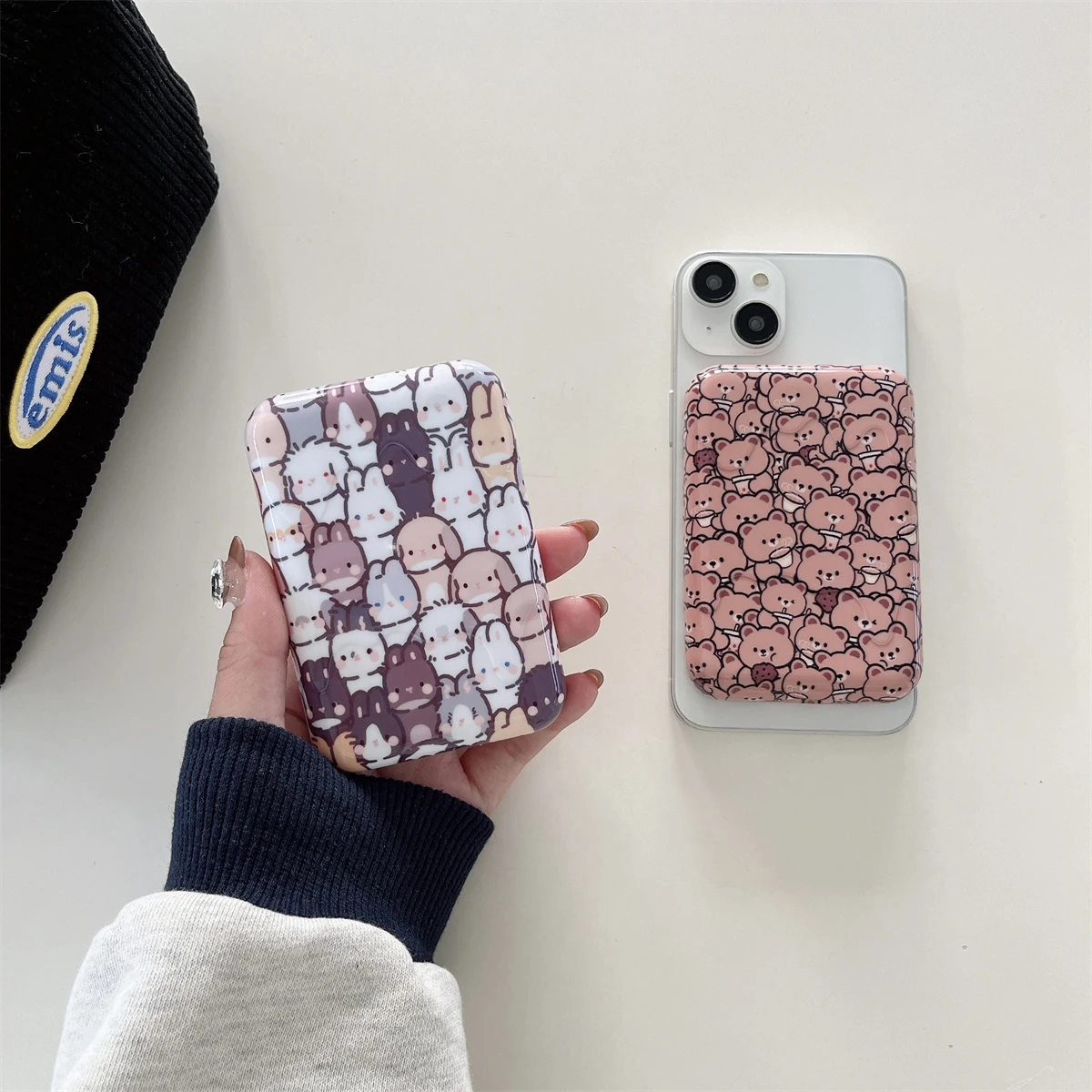 Cute little animal pattern Appearance Suitable for iphone Original external battery protection cover and charging treasure case