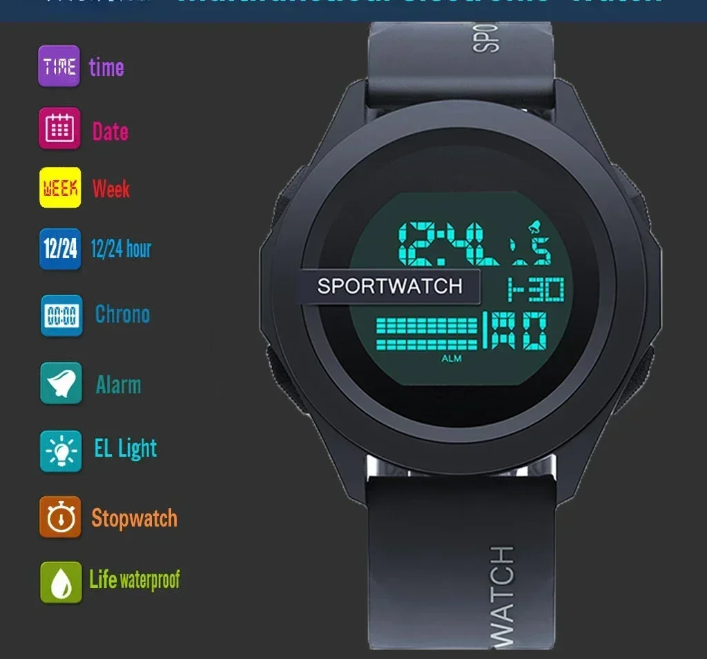 Blu  SKMEI Orologio Sportivo Da Uomo Di Lusso Digitale LED Orologio Da Polso Militare Impermeabile~p128506078