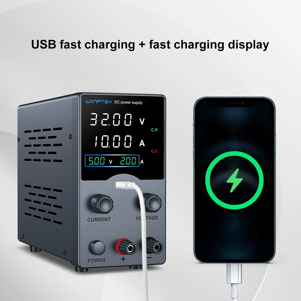 DC, Display de dígitos USB ajustável, 30V,