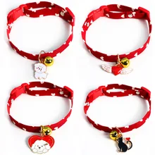 

Pet Adjustable Love Polka Dot Bow Cat Teddy Dog Pendant Bell Collar Fabric Custom Christmas