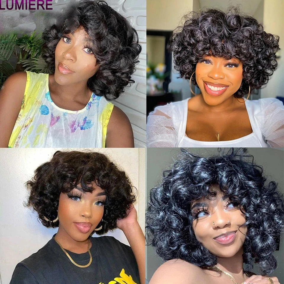 14-24inches Remy Natural Color Peruvian 1/3/4 Machine Double Weft Fumi Curly Human Hair Bundles For Black Women human hair extensions