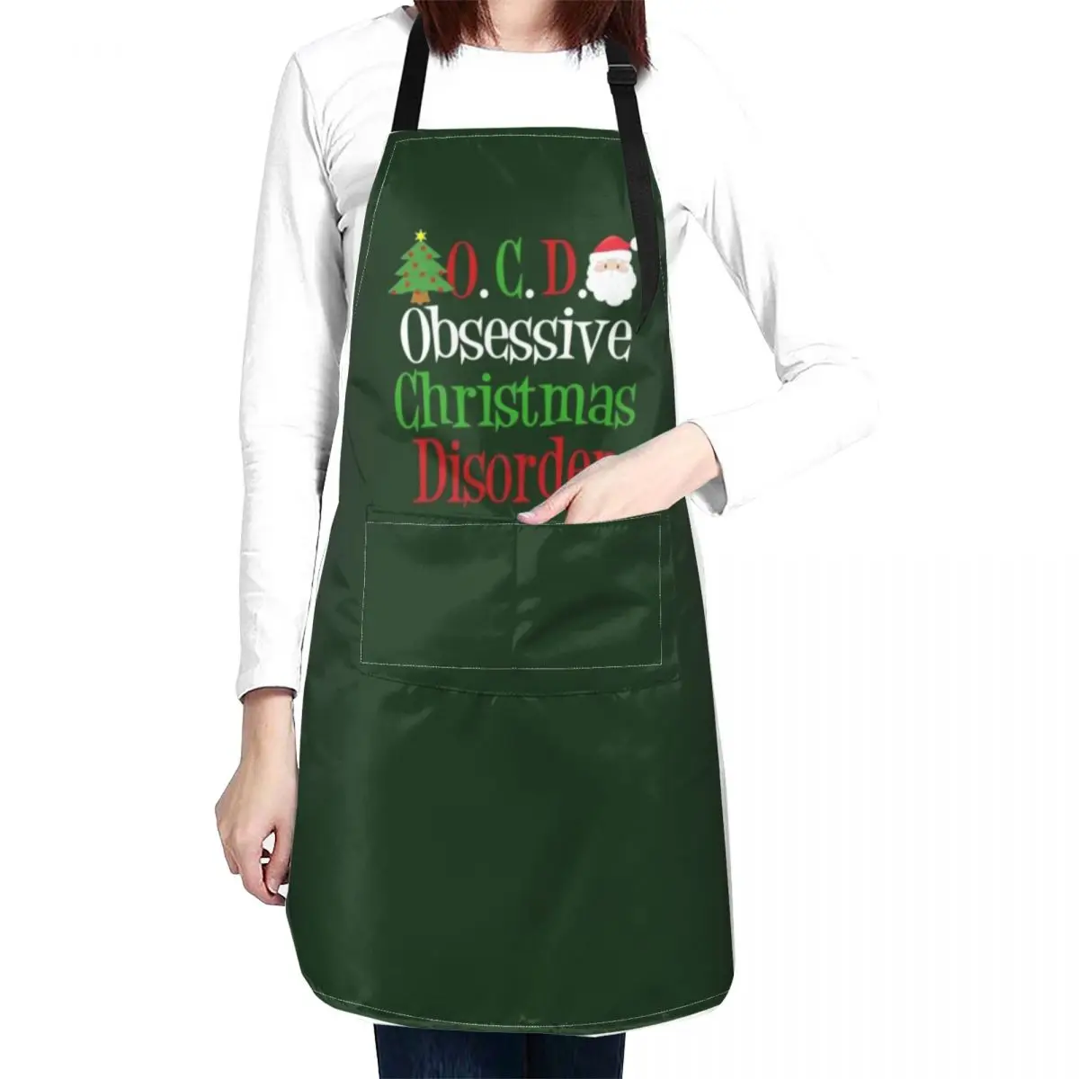 

Obsessive Christmas Disorder Apron Customizable Apron Woman christmas 2023 Kitchen Aprons Men Chef Uniform