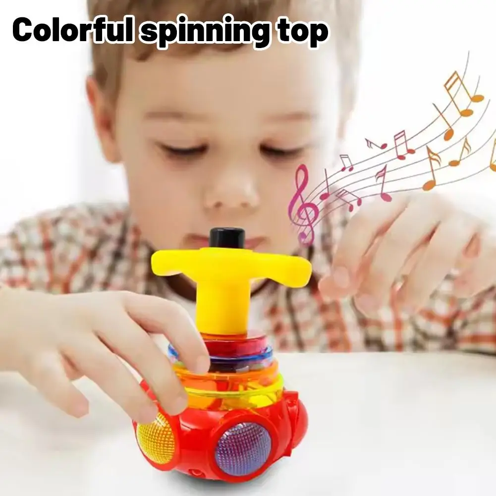 Round Luminous Toy Light Music Rotating Gyro Fidget Spinner Spinning Top Toys Random Color Puzzle Children's-Toys Kids Gifts - 4