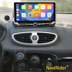 Autoradio Android 12, Écran Qled 10.88 Pouces, Navigation GPS, Bluetooth, Carplay, Stéréo, Lecteur Vidéo, pour Voiture Renault Clio 3 (2005-2014)