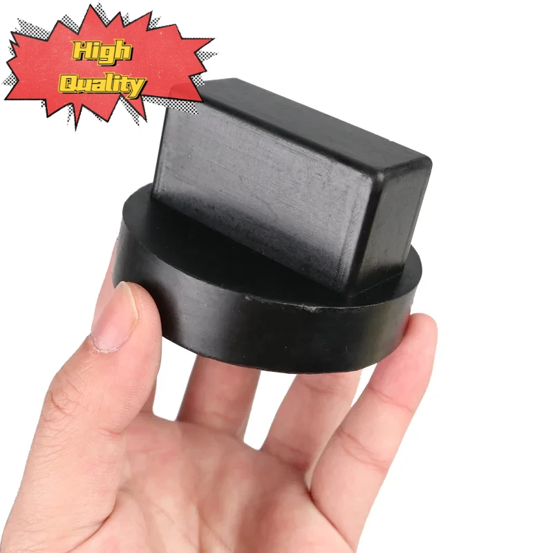 Durable Rubber Lift Jack Stand Pad - Slotted Frame Adapter & Disk Protector Tool