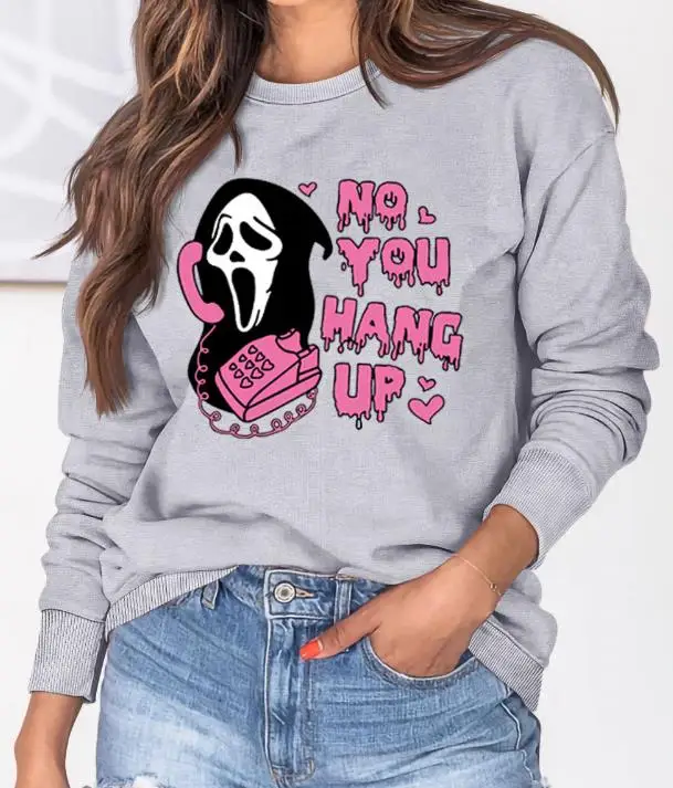 

Women's Blouse 2023 Spring Long Sleeves Graphic Letter Printing Round Neck Casual Slim Top Women Daily Pullover T-Shirt Tees