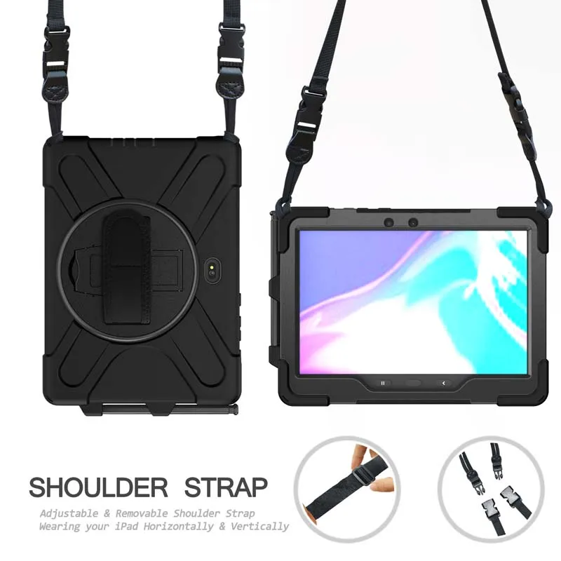 Durable Silicone Protective Case with 360° Stand, Pen Slot, and Shoulder Strap