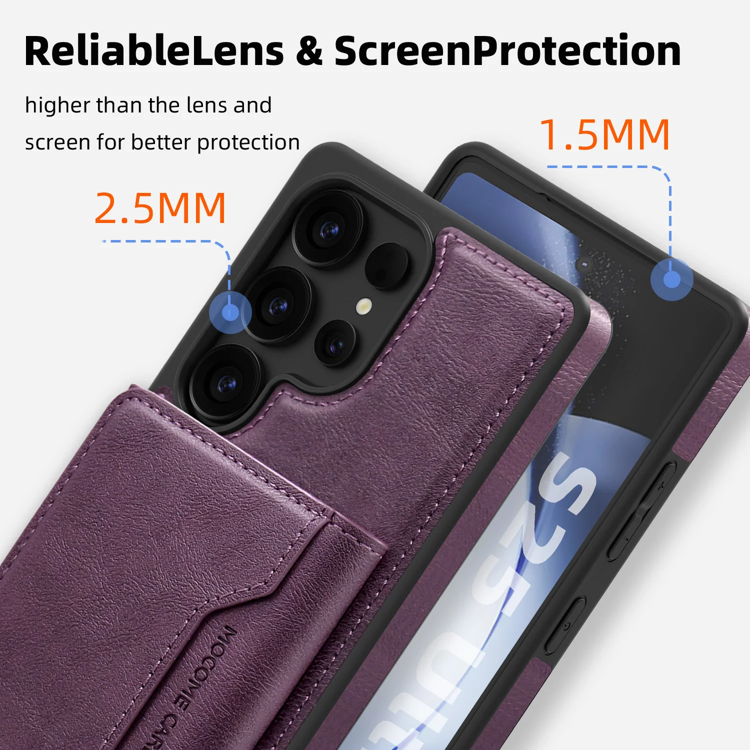 Premium Wireless Charging Phone Case with Card Holder and Protective Cover