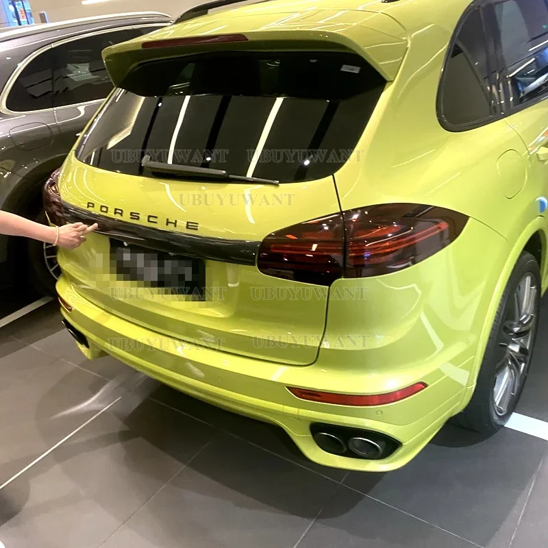 

Средний спойлер из настоящего углеродного волокна для Porsche Cayenne 958 92A MK2 SUV GTS 2015-2017, заднее крыло багажника из настоящего углеродного волокна, спойлер на крышу