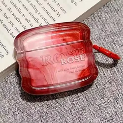 Charming Shark Stars Earphone Protective Cover with Hook for Airpods 3 2021 (Red Rose - HQ)