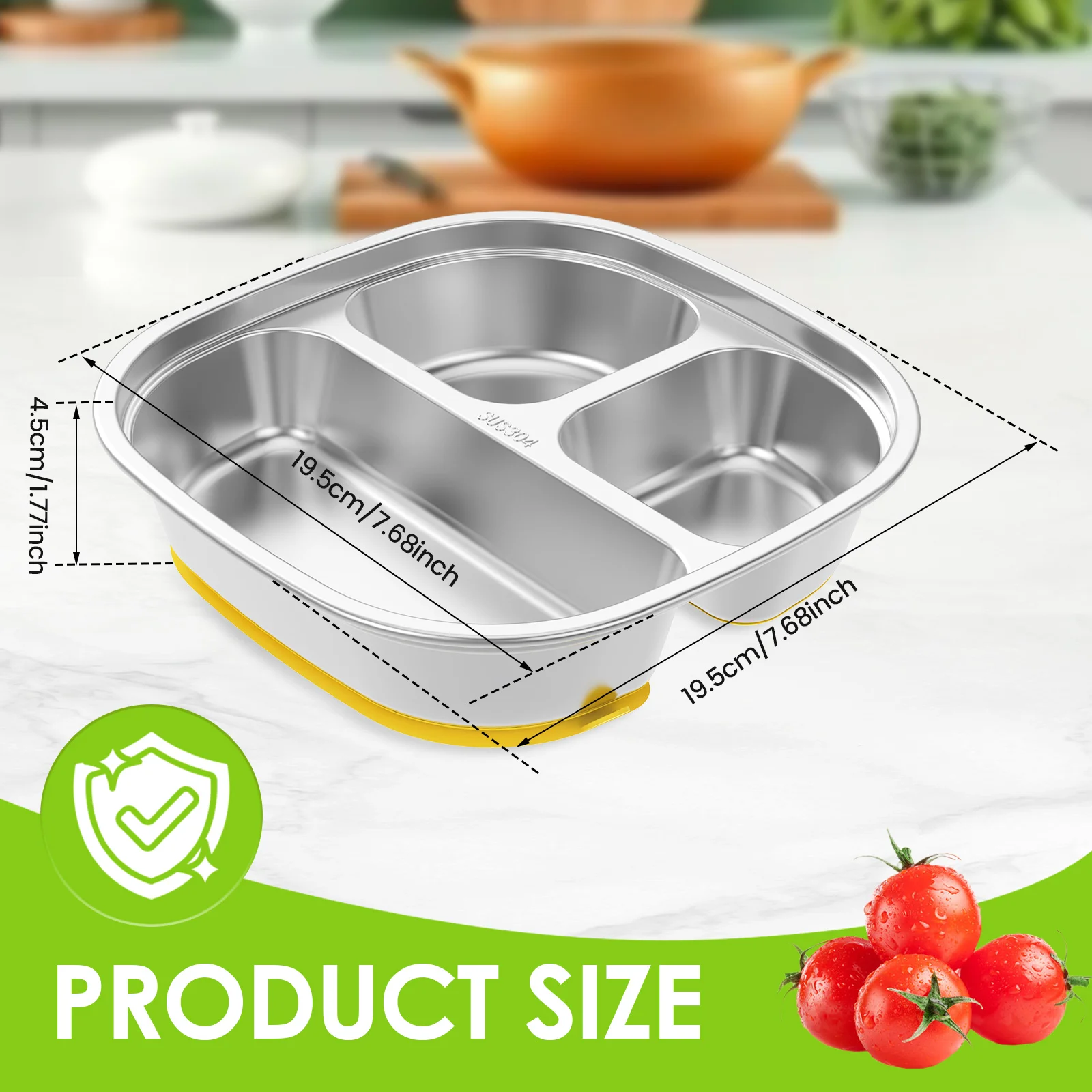 Stainless Steel Kids Plates Divided Designed Metal Kid Plate Stainless Steel Divided Plates Baby Suction Plate stainless steel plates