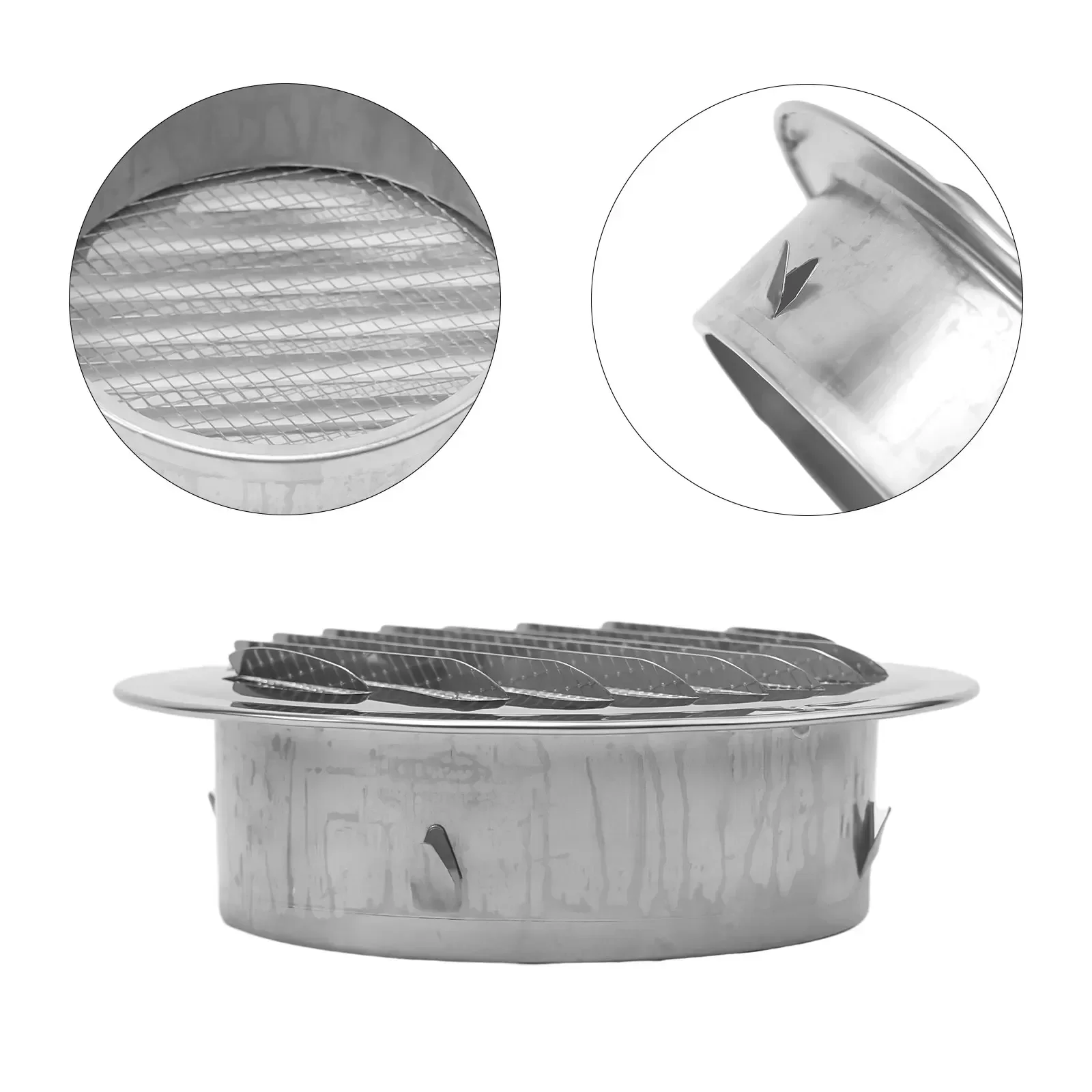 70-300mm Round Stainless Steel Vent Grille Exterior Wall Duct Ventilation Tool Circle Air Vent Grill Cover Protection Ducting