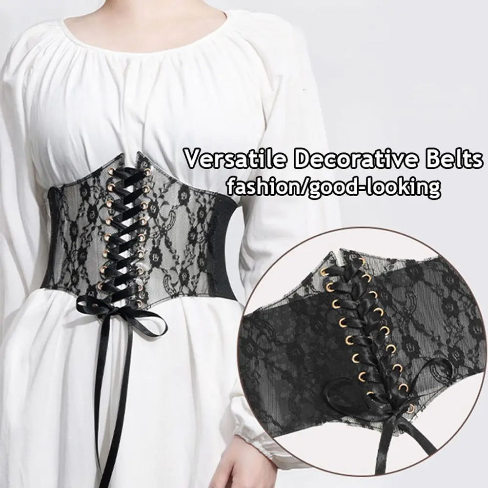 Femme Elastic Women Waist Bandage Outfits Dress Girdle Harness Waistband Lace Corset Belt Waist Corset Cummerbunds