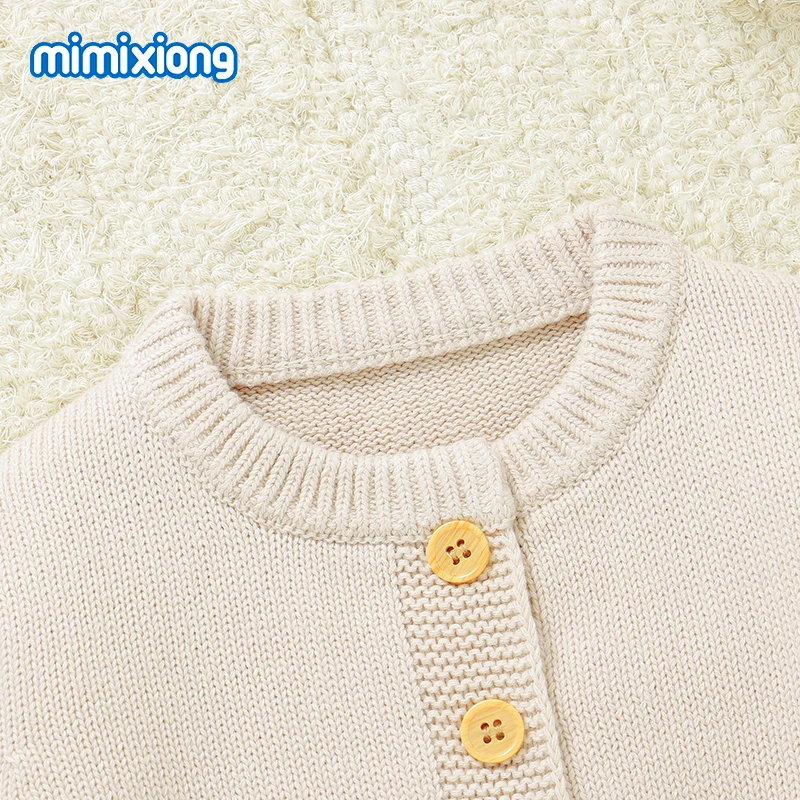  스웨터 가디건 겨울 솔리드 풀 슬리브   여아 니트 재킷 및 코트 1-9M  니트웨어 아동 상의