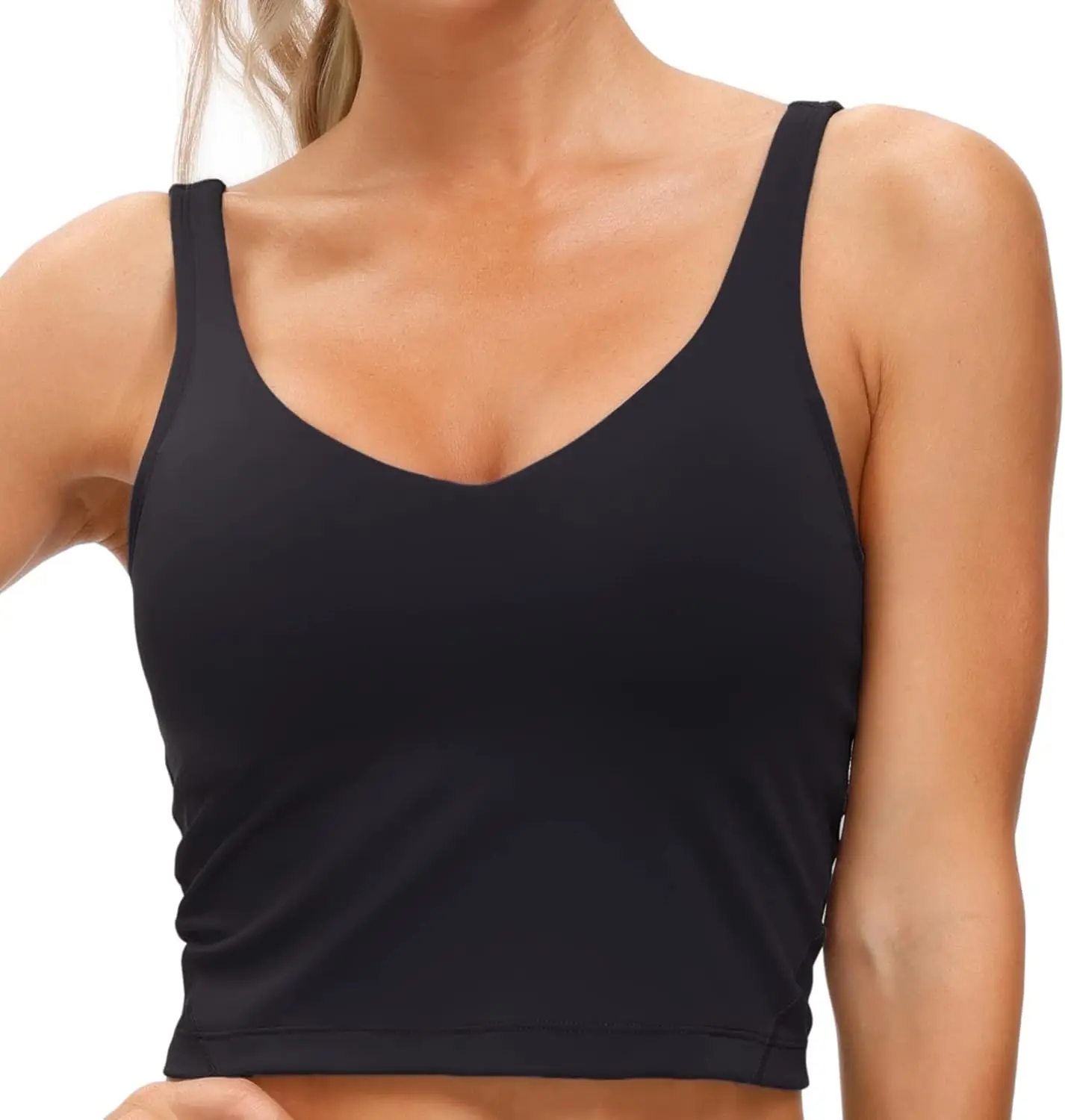Womens' Sports Bra Longline Wirefree Padded with Medium Support