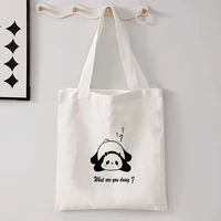 Kawaii Chic dessin animé animaux chat grande capacité sac fourre-tout papillon, Panda élégant sac à bandoulière pour les femmes 6