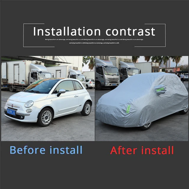 For Fiat 500 2011-2023 Car Cover Indoor Outdoor Sunscreen Heat UV Snow Sun  Protection Dustproof Polyester Tuff Protective cover - AliExpress