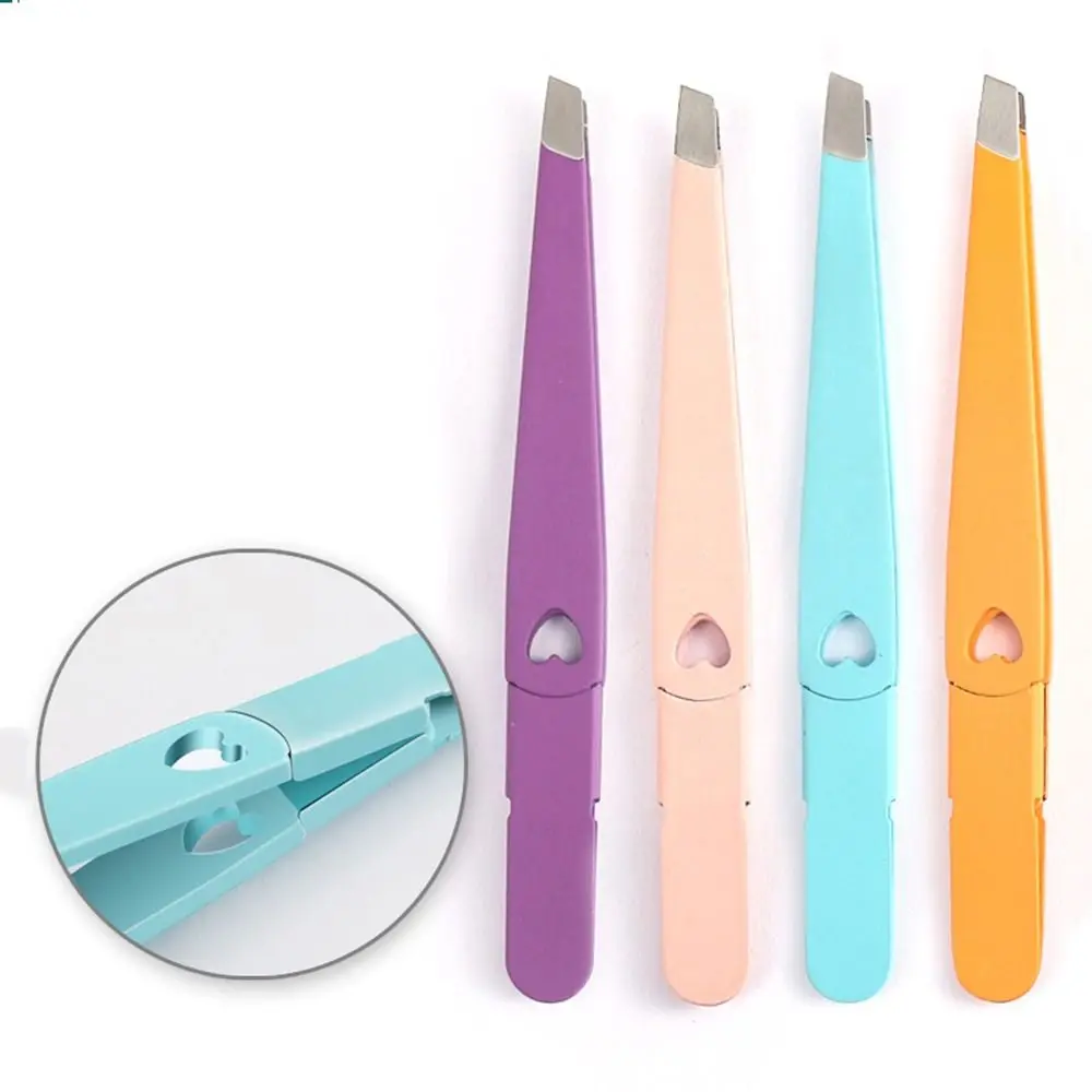 

Eyebrow Tweezers Stainless Steel Slanted Eye Brow Clips Hair Removal Makeup Tools Eyelashes Extension Double Eyelid Application