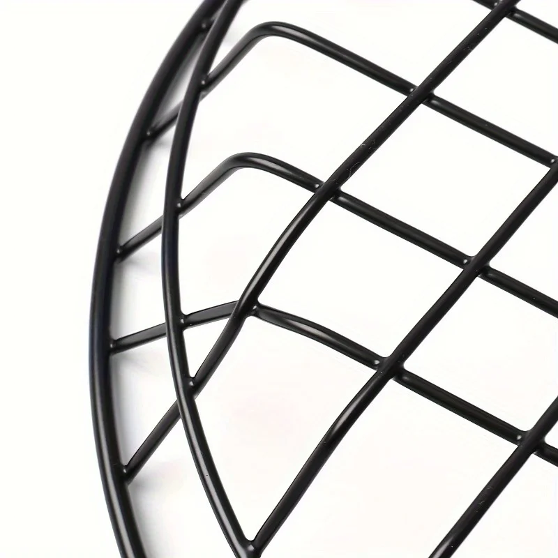 1pc Stylish Black Wire Iron Basket for Fruit, French Fries, and Food Serving - Kitchen Accessory with Elegant Design