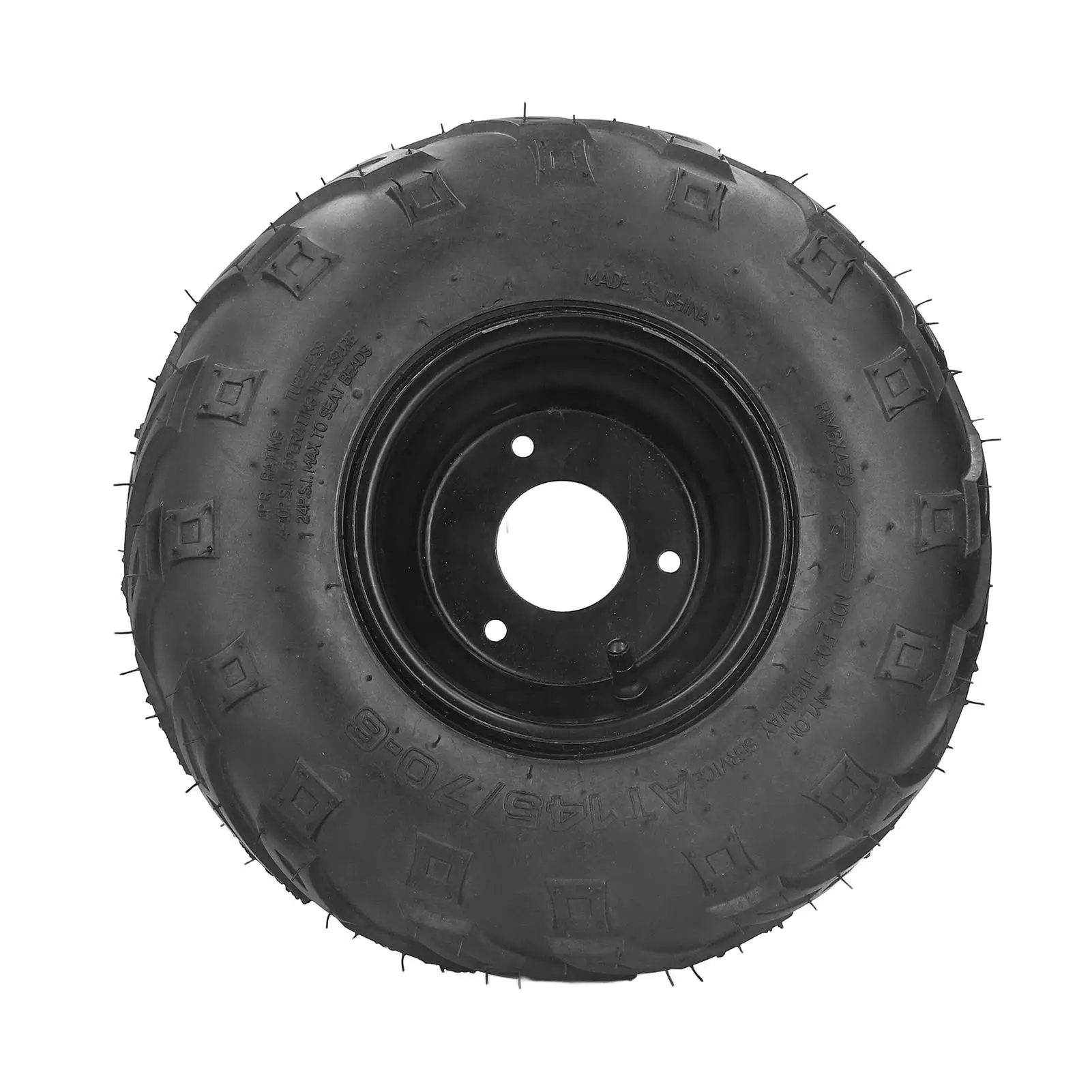 145/70-6 Wheel 6in Rim Steel Alloy ATVs Tubeless Tire Universal Rubber Flexible for go kart UTV Quad Bike 4 Wheelers