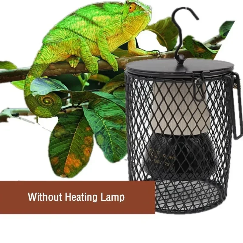 Reptile Heat Lamp Bulb Infrared Ceramic Heat Emitter Pet Coop Heater Kit Heater Guard for Chicken Lizard Turtle Brooder Snake
