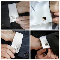 1Pair Square Man Shirt Cufflinks Copper Tie Clips & Cufflinks For Mens Luxury Wedding Guests Gifts Fashion Jewelry Men Cuffs 4