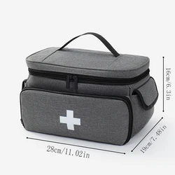 Compact Travel Medicine Bag - Portable Home Emergency Storage Box (Light Grey)