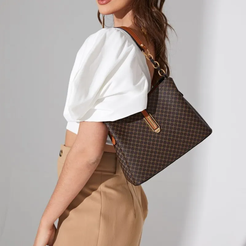 New Fashion Bucket Women Luxury Design Shoulder Bag Large Capacity Ladies PU Leather Crossbody Bag