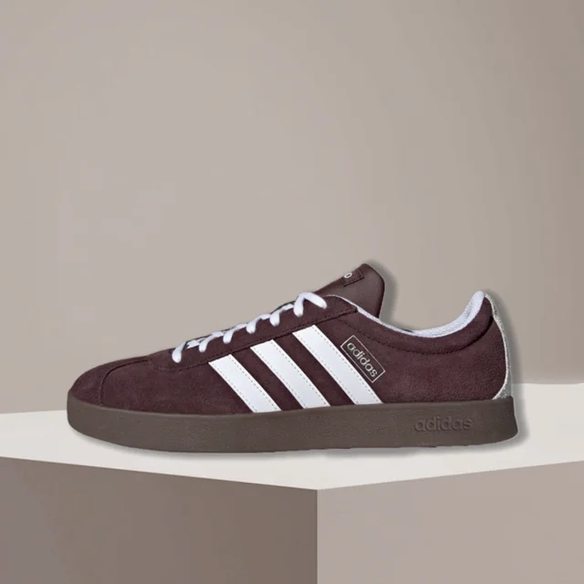 adidas VL COURT 2.0 Unisex Comfortable, Versatile, Slip-Resistant, Durable Low-Top Skate Shoes Brown JR8318 1