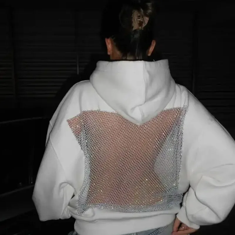 Women Transparent Long Sleeve Hoodie