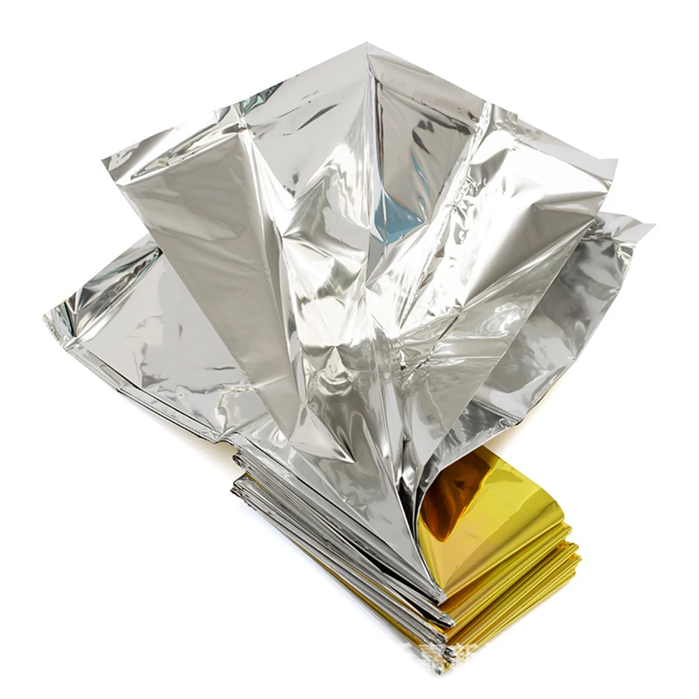 Outdoor Emergency Blanket Survival First Aid Rescue Kit Waterproof Foil Thermal Blanket Insulation Hot for Camping 5Pcs