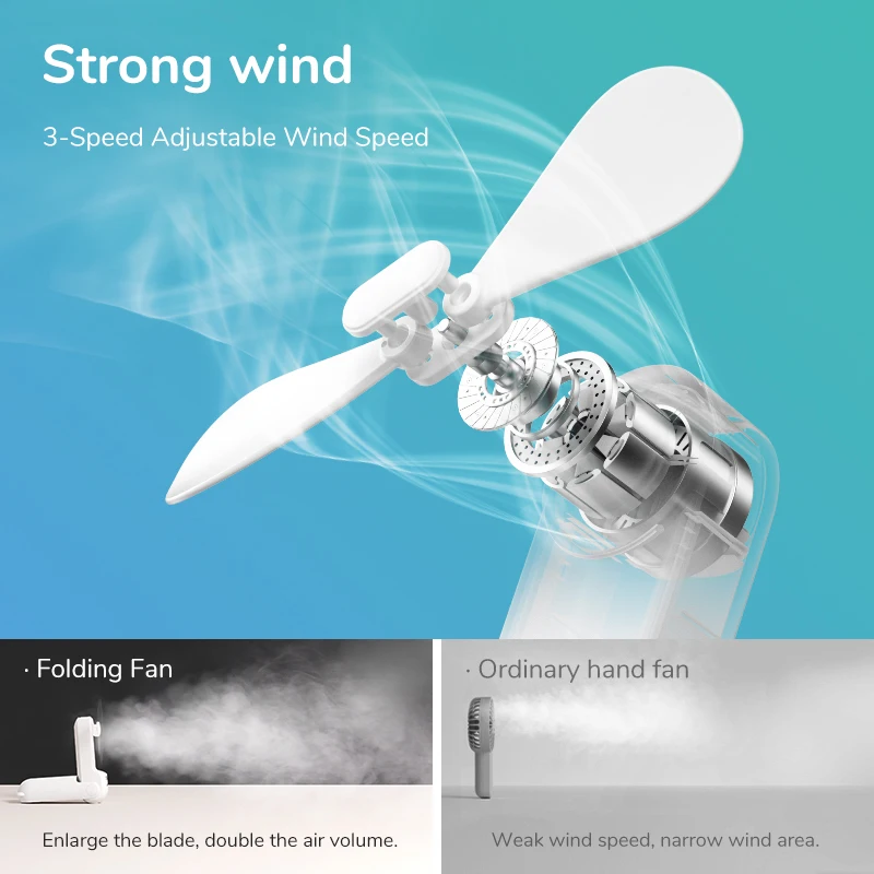 Portable Fan JISULIFE Portable Fan Mini Handheld Fan USB 4500mAh Recharge Hand Held Small 3 in1 Pocket with Power Bank Flashlight Feature