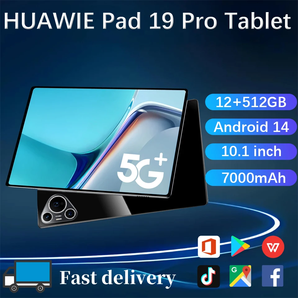 New Original HuaWie Pad P70 Tablet PC 10.1 inch HD Android 14 12GB+512GB 7000mAh 5G Dual SIM Phone Call WIFI Global Mi Tablet PC