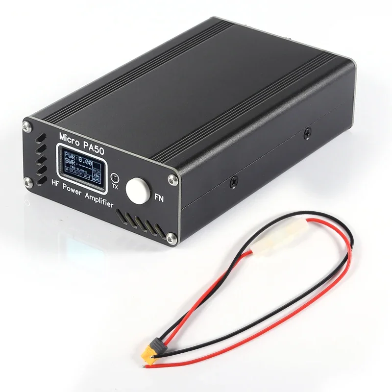 Micro PA50-3 50W 3.5MHz-28.5MHz 1.3inch OLED Screen Intelligent Shortwave HF Power Amplifier SWR Meter LPF Filter update PA50 + shortwave antenna