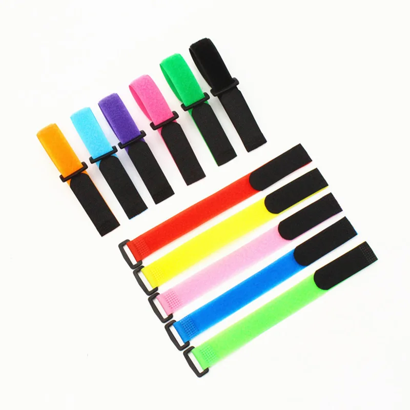Nylon Cable Ties Reverse Buckle Strap Reusable Self Adhesive Tape Fastener Hook Loop Fixed Strap Sticky 10Pcs 30cm long nylon cable ties