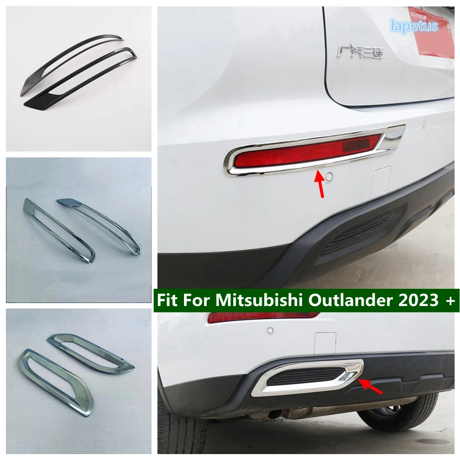 

Fit For Mitsubishi Outlander 2023 2024 Car Accessories Rear Bumper Fog Lights Lamps Eyelid Eyebrow Decoration Cover Trim Styling