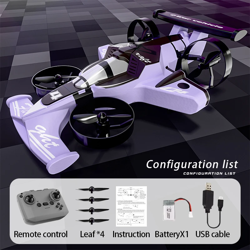New remote-controlled flying car, land and air dual-mode quadcopter, stunt drift