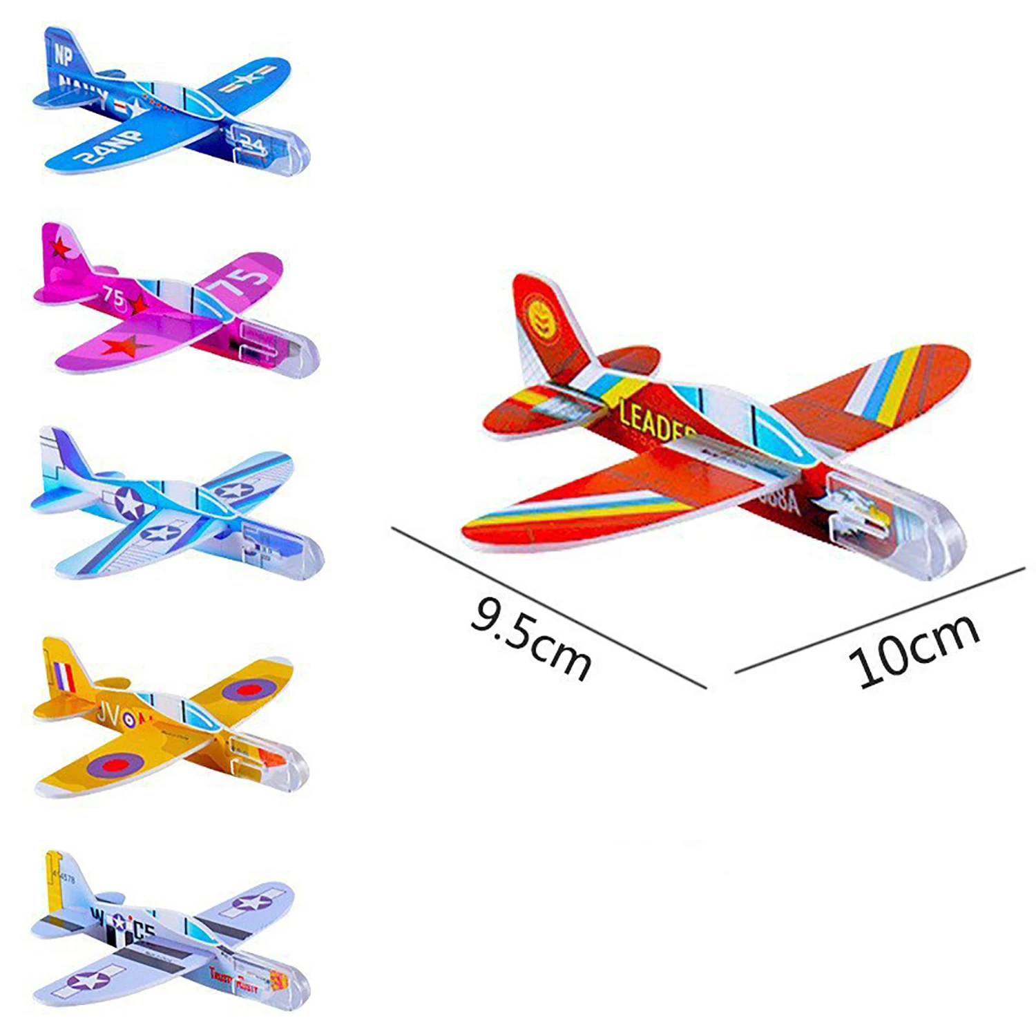 10 Pieces of Hand-Thrown Small Airplane Children's DIY Assembled Cartoon Model Foam Mini Airplane Great for Kids Party Favors