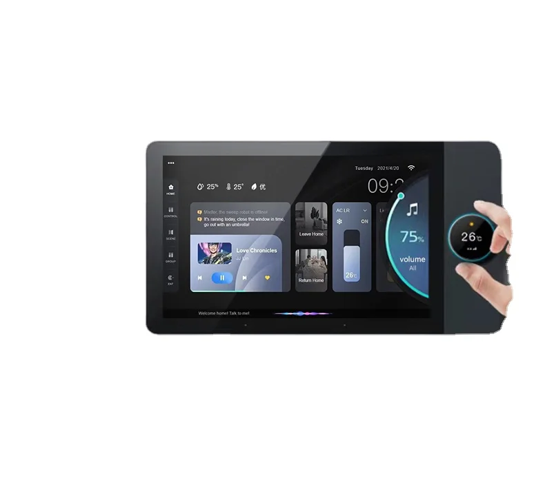 SZMYQ Tuya Smart Home 6Touch Screen Music Playback & Smart Home Control Panel With Buil-In Gateway With A Knob