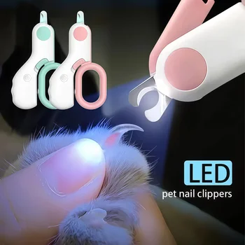 LED Light Cat Dog Nail Clipper Cutter Professional Pet Claw Trimmer with Safety Lock Puppy Kitten Animals Care Grooming Tool Kit 1