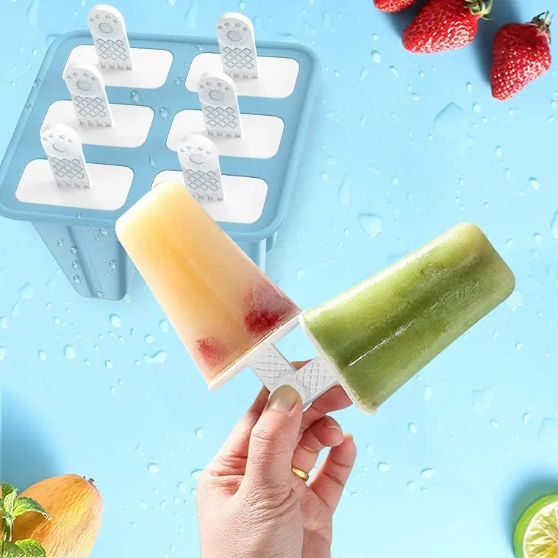 Popsicle Molds 6 Pieces Silicone Ice Pop Molds BPA Free Popsicle Mold Reusable Easy Release Ice Pop Make ice mold