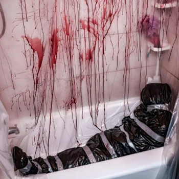 Inflatable Props Fake Corpse Dead Body In A Bag Realistic Scary Hanging Halloween Decorations Creepy Haunted House Decor Black 1