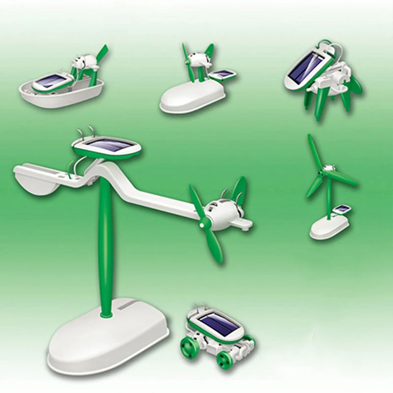 Kids Solar Toys Education 6 IN 1 Power Solar Robot DIY Kit DIY Assembly