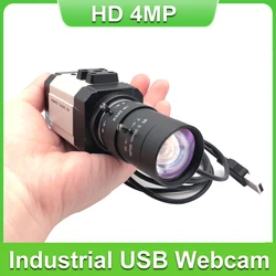 HD 4MP 30fps 2560x1440 Industrial USB Webcam 5-50mm Varifocal CS Lens With Microphone High Speed UVC PC Video Camera Support OTG