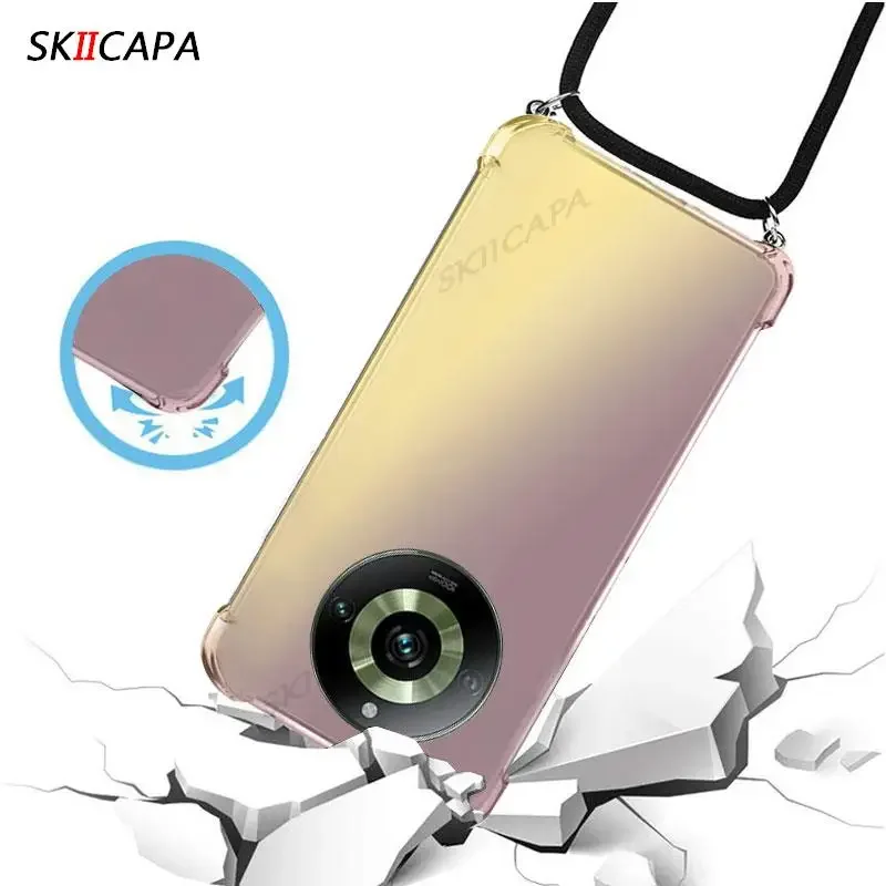 Shockproof Silicone Lanyard Crossbody Phone Case with Airbag Protection