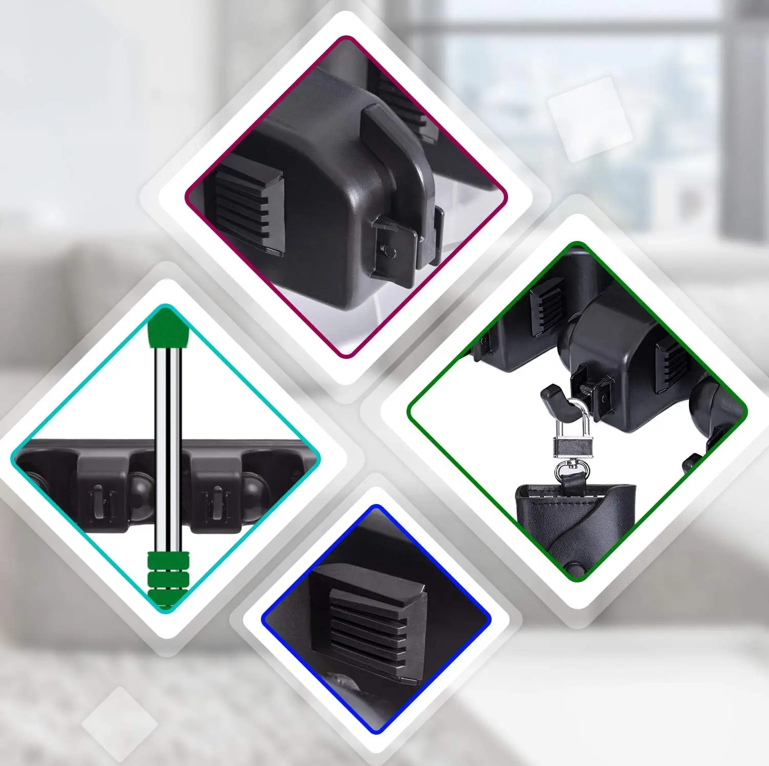 Wall Mount Broom Mop Holder 6