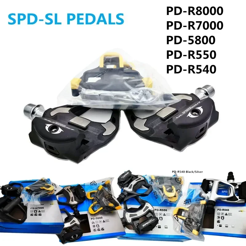Pédales Sans Clips Shimano PD-R7000 Carbone 9/16 - Pour Vélo Route - Avec Crampons SH11